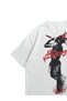 Women's Men's White 222 Printed Oversized Crew Neck Short Sleeve T-Shirt - 3