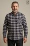 Relaxed Fit Winter Plaid Pattern Long Sleeve Classic Men's Dad Shirt