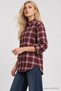 Plaid Patterned Woven Shirt Lyy0153 Bordo Kemi̇k - 4