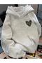 Women's Soldier Patterned Heart Printed Hooded Sweatshirt - 2