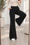 Women's Loose Fit Spanish-Style Pants with Elastic Waist and Side Pockets - 2