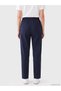 Peak New Season Navy Blue Elastic Waist Gabardine Women's Trousers - 4