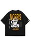 Unisex Black Oversize T-Shirt - F1 Bang Lando Kinder Norris Printed Combed Cotton Crew Neck T-Shirt