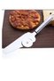 Stainless Steel 2-in-1 Pizza Slicer Roulette and Serving Spatula - Serrated Pizza Knife