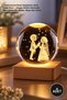 4 Pieces Bride and Groom Color Changing Lighted Glass Globe - Decorative Light with Wooden Base, USB Led Globe, Table Shelf Display