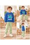 2 İpilks 100% Cotton Top and Bottom Children's Set with Turtle Pattern, Suitable for Boys' Kindergarten & Nursery - 2