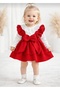 Unez Baby Girl Waffle Fabric Bow Dress and Lace Badi 2-Piece Set 0-3 6-9 9-12 Months Holiday Casual Dress