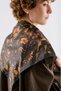 Patterned Medium Size Satin Scarf Brush Floral - 2