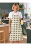 Kitchen Apron Water Repellent Stain-Resistant Fabric 100% Cotton Polka Dot Daily Kitchen Apron with Neck and Waist Tie - 2