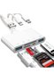 قارئ بطاقات ذاكرة متعدد الاستخدامات (5 في 1)، ومحول USB OTG، وقارئ بطاقات SD لأجهزة iPhone/iPad، وUSB-C وUSB.