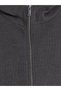 Ozmarka New Season Anthracite Hooded Oversize Women's Cardigan - 2