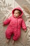 Miss Grap Premium Fuchsia Plush Lined Hooded Baby Cosmonaut Jumpsuit - Winter Waterproof Baby Snowsuit