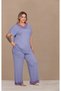 Short Sleeve Lace Detailed Plus Size Pajama Set - 2