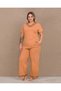 Short Sleeve Lace Detailed Plus Size Pajama Set