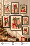 7-Piece Frame-Looking Christmas Themed Mdf Painting Set, Christmas Wall Decoration
