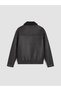 Esvab • Modern & Distinctive Relax Fit Fur Collar Men's Leather Look Coat - 8