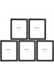 Rectangular Photo Picture Frame, 20.32 CM x 25.4 CM, Pack of 5, Black