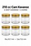 Set of 6 210 Cc Glass Food Jars, Yogurt Jam Spice Jar with Metal Lid