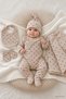 0-3 Months Heart Patterned Blanket, 5 Piece Overalls with Booties, Hospital Discharge Set, 100% Cotton