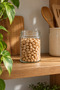 Set of 6 300 Cc Glass Food Jars, Magnolia Honey Jam Jar with Metal Lid - 3