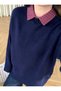 Oversize Plaid Roll-Neck Oversize Knitwear Sweater