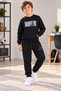 Boys' Black Bird Printed Sweatshirt and Sweatpants 2-Piece Set - 3