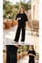 Girls' Summer Black Suit Set Oyşoh Fabric Bottom and Top Set 2 Pieces - 4