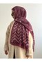 Zigzag Pattern Muslin Shawl - Cherry