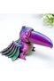 Licensed Toucan Vibrant Rainbow Translucent Flexi 3D Printed Articulating Articulated Bird Figurine Toy Friendly Fidget 1 Piece Boxed - 8