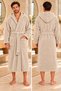 Hooded Unisex Rashell Bathrobe with Pockets, Soft Textured - 3
