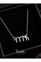 Complete Steel Göktürk Turkish Written Steel Necklace Turkish Written Necklace Silver Color - 4