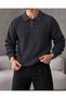 Arco Premium Textured Knitwear Buttoned Polo Collar Long Sleeve Men's Sweater - 2