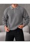 Arco Premium Textured Knitwear Buttoned Polo Collar Long Sleeve Men's Sweater - 2