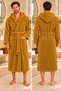 Hooded Unisex Rashell Bathrobe with Pockets, Soft Textured - 3