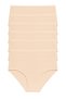 Women's Skin Color Ribbed High Waist Panties 6 Pack Comfortable Cut Underwear