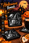 Halloween (Boo Ghost and Pumpkin Patterned) Themed Acrylic Laser-Engraved Coaster (Felt Base)