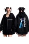 Eminem Printed 3 Thread Zipper Cardigan with Embroidery Oversize