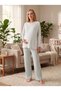 New Season Mint Winter Special Design Long Sleeve Maternity Pajama Set with Hidden Breastfeeding Feature - 8