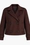 Zr Women's Double-Breasted Collar Double-Buttoned Sleeve Belt Detailed Comfortable Fit Short Aci Brown Cashmere Coat - 4