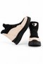 Moskova Series Women's Black Beige Elastic Band Thick Sole Casual Boots - 7