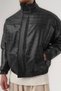 Weaveskin Knitted Textured Leather Look Zippered Men's Jacket - 5
