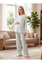 New Season Mint Winter Special Design Long Sleeve Maternity Pajama Set with Hidden Breastfeeding Feature - 7