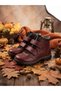 Genuine Leather Orthopedic Sole Burgundy Velcro Children's Boots