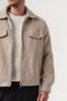 Kashlock Collared Cashmere Fabric Zipper Snap Closure Pocket Detailed Men's Coat - 4