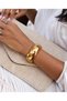 Gold Thick Plain Patternless Cuff Bracelet - 3