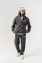 Softline Panda Fabric Hooded Zippered Men's Set with Stripe Detail - 2