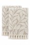 100% Cotton Leaf Patterned 2-Piece Hand & Face Towel Set