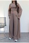Long Cardigan Comfortable Three-Piece Set - 3