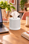 Decorative Napkin Holder & Toilet Paper Box - Napkin Holder Compatible with Z-Fold Napkins and Rolled Toilet Paper - White - 5