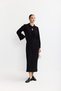 Women's Wide Slit Tie-Detail Mercerized Knitwear Dress - 4